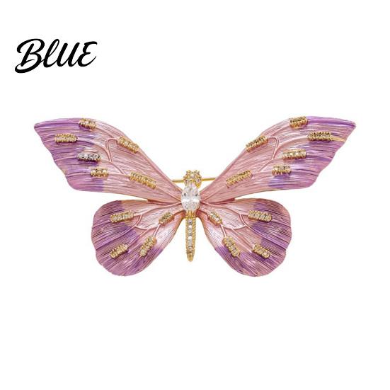 Clothing Safe Brooch Women High-Gloss Rhinestone Inlay Gradient Color Butterfly