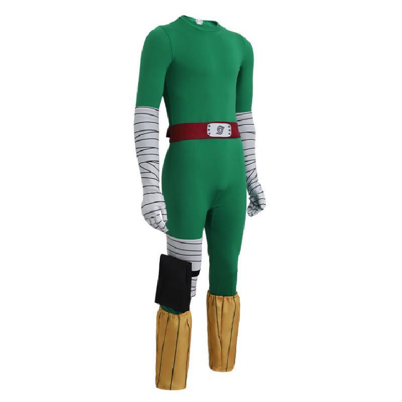 Naruto Rock Lee Cosplay Suit With Polyester Fabric For Halloween And Cosplay Events