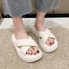 2024 Women Flock Knot Slippers Female Casual Open Toe Slides Ladies Summer Platform Flat Womens Comfortable Beach Sandals