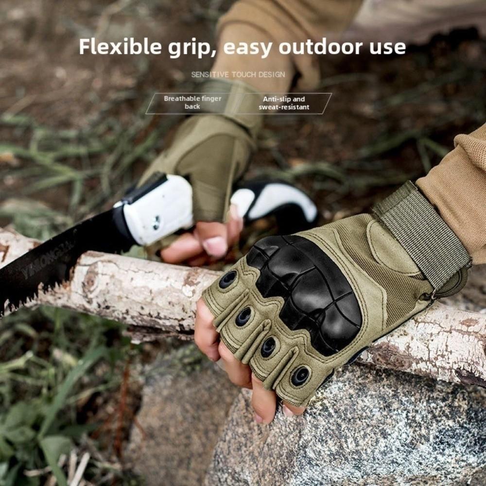 Anti-Slip Motorcycle Gloves Fingerless Gym Training Gloves Unisex MTB Cycling Gloves Hunting