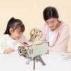 1 Set DIY Film Projector Model Kit Handmade Wooden Puzzle Vintage Projector Building Crafts Kids STEM Educational Science Experiment Toy