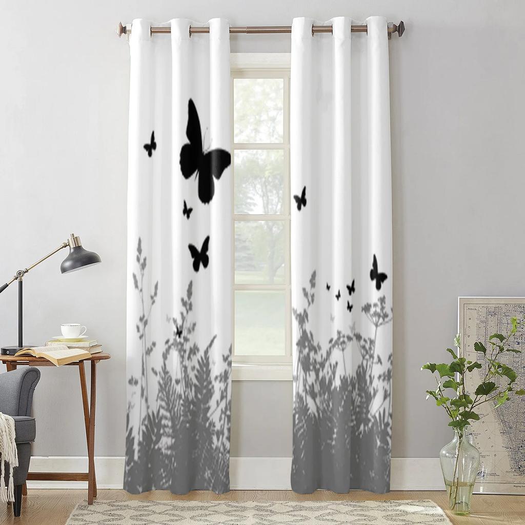 Травяной фон бабочка оконные шторы для гостиной спальни роскошные современные кухонные шторы тканевые шторы