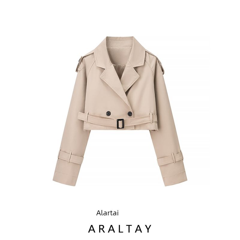 Araltay New Arrival Fashion Style Women's Clothing Fashion All-Match Loose Short Cut Pure Color British Style Trench Coat Outwear