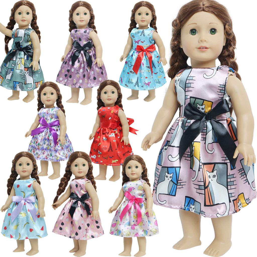 Платье для кукол 18 дюймов, милая юбка без рукавов, девичья одежда, аксессуары для кукольного домика, наряд для куклы 45 см, аксессуары для девочек, игрушка, подарок на день рождения