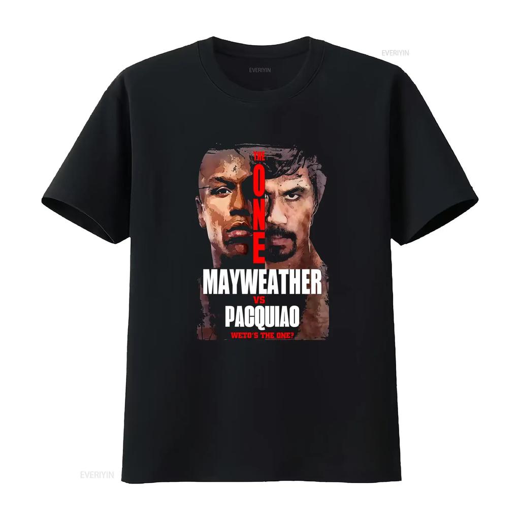 Mayweather Vs Pacquiao Boxing Match T Shirt Whos The One Xxl Vintage Washed Breathable Stretched Designer Clothes Slightly