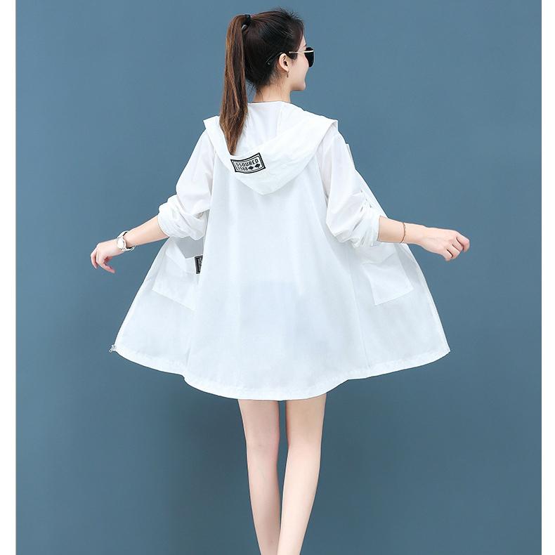 Женская летняя однотонная тонкая куртка с капюшоном, уличная солнцезащитная одежда, повседневная свободная куртка, пальто