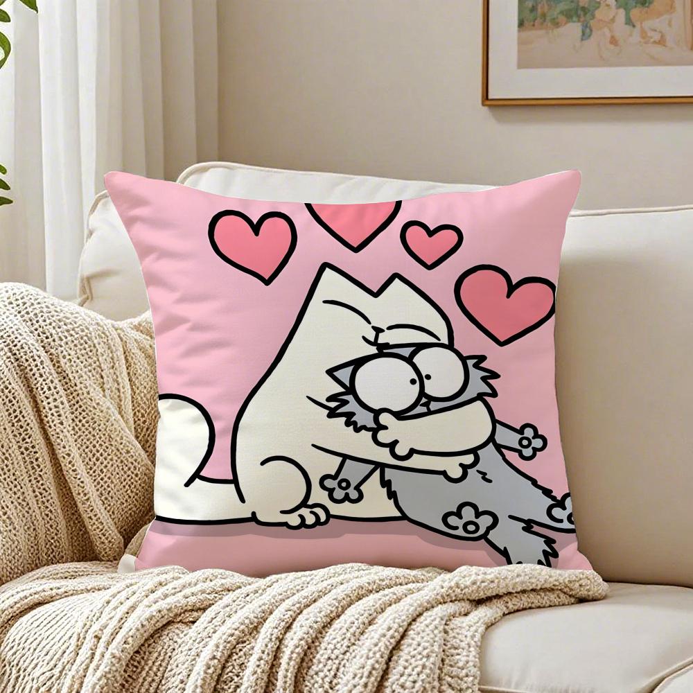 Humorous And Funny Style SSimons Cat Cushion Cover Pillowcase Antidustmite living Room Sofa Decor Cushion Room