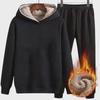 Men's Thick Lamb Fleece Hooded Suit - Casual Zipper Cardigan Sweater for Autumn and Winter