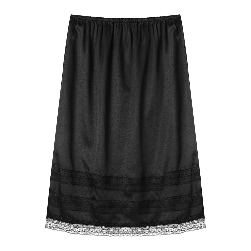 Полукомбинезоны для женщин, нижняя юбка, платье с удлиненной кружевной отделкой, юбка-миди длиной до пола, нижняя юбка для платьев
