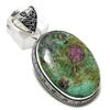 Ruby Fuchsite Lab-Created Handmade 925 Sterling Silver Pendant 2.36" c9C06
