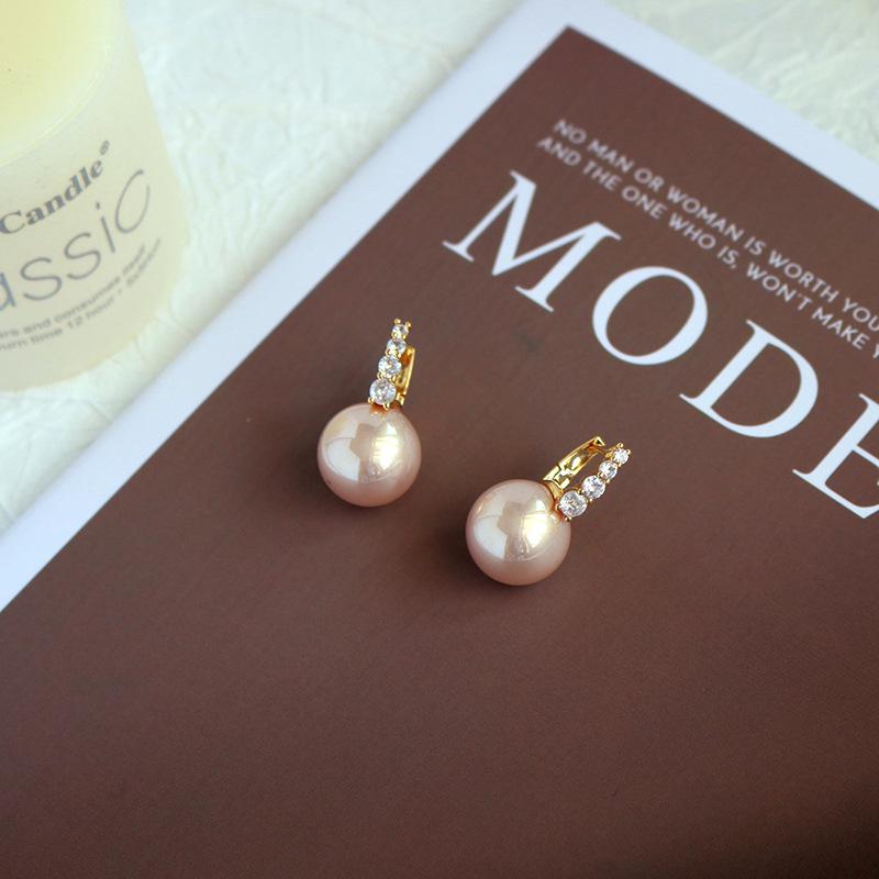 2024 Горячие розовые серьги-пусеты с жемчугом - Женский нишевый дизайн высокого класса во французском стиле