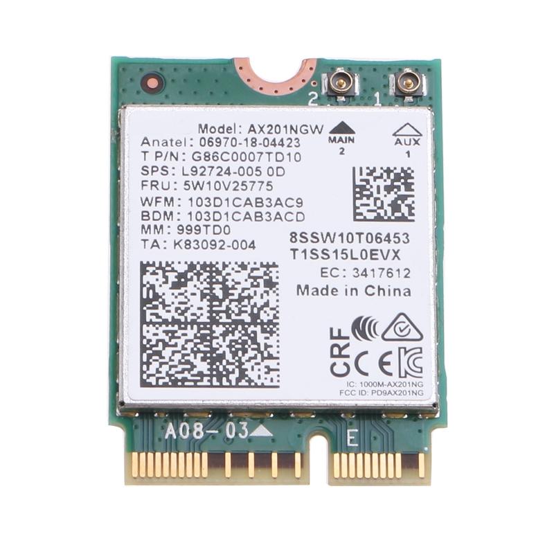 WiFi Desktop Kit AX201NGW Pands WiFi 2.4GHz/5GHz  5.0  Band Includes RF Cable High Gains Antennas and Brackets