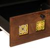 TV Cabinet with Door Walnut Finish 105 x 33 x 46 cm Solid Mango Wood