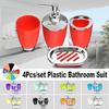 Аксессуары для костюма для ванной комнаты, 4 шт./компл., пластиковый стаканчик, держатель для зубных щеток, мыльница, пресс-бутылка для шампуня
