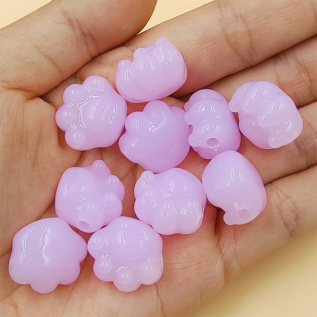 Милые 10 шт. ювелирные изделия, бусины в форме медвежьих лапок, макароны, сделай сам, яркие цвета, милый модный подарок, ожерелье ручной работы, браслет