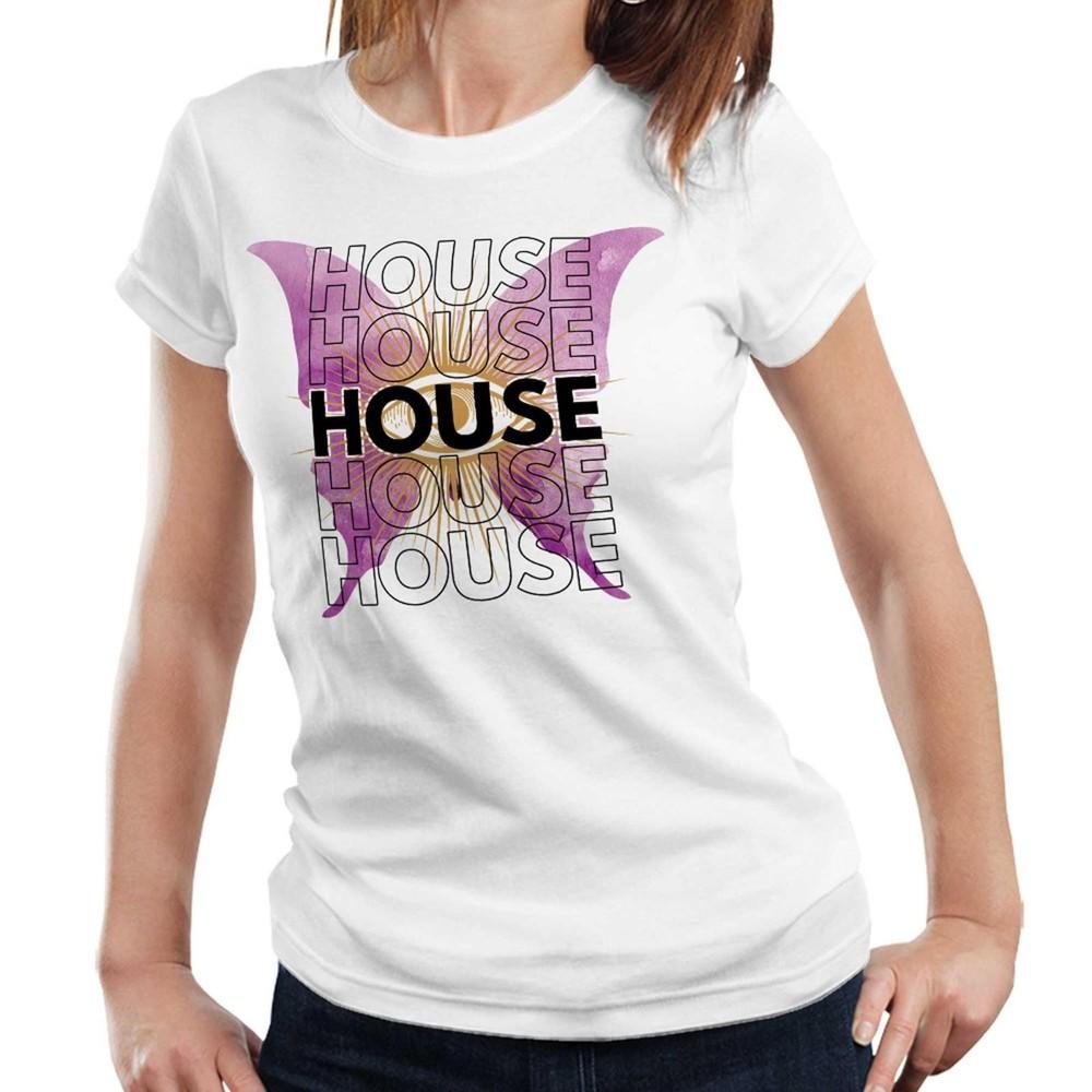 House Music Butterfly Tshirt Semi Fitted Ladies Graphic Rave Festival DJ Tee