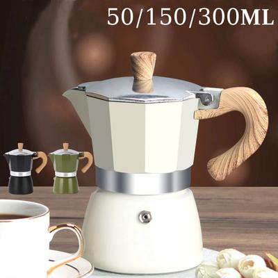 Гейзерная кофеварка на 2-6 чашек с одним клапаном, кофейник для плиты, итальянская кофемашина, перколятор для кубинского кофе для эспрессо, капучино, латте
