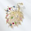 European and American Alloy Diamond-encrusted Super Flash Peacock Brooch, Little Fairy Pin, Romantic Line Corsage Accessories