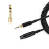 Flexible Coiled Cable Headphone Cable Compatible for K702 K712 K245 K240 K241 Q701 Models Gold Plated 6.35mm 3.5mm Plugs