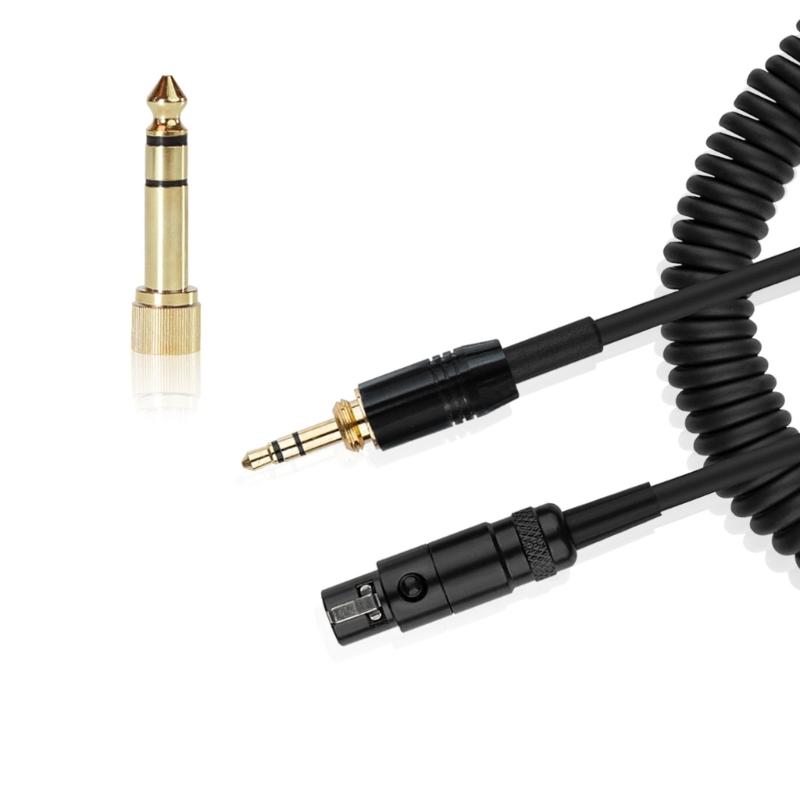 Flexible Coiled Cable Headphone Cable Compatible for K702 K712 K245 K240 K241 Q701 Models Gold Plated 6.35mm 3.5mm Plugs