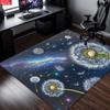 Dandelion Galaxy Area Rug, Night Sky Starry Flower Carpet for Living Room, Non-slip Nature Floor Mat for Bedroom Home Decor