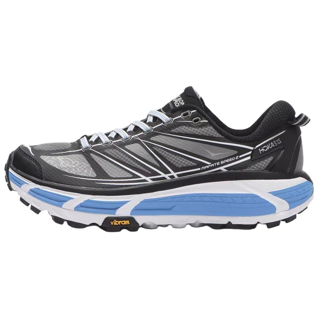HOKA Mafate Speed 2 Черно-бело-синие кроссовки унисекс 1126851-BWHT