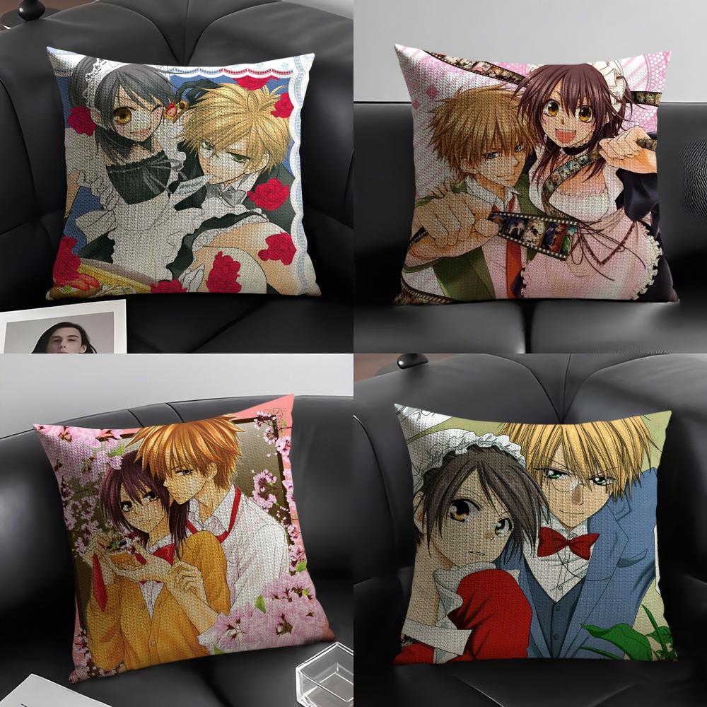 Любимый Аниме MMaid Sama Наволочка Натуральный Лен Органическая Ткань Двусторонний Принт Диван Домашний Декор Дышащий
