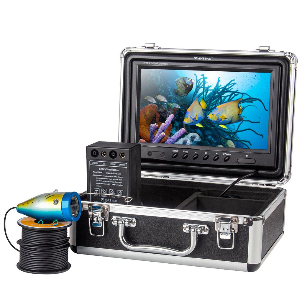9-дюймовая камера для подводной рыбалки 1200TVL, эхолот, 12 инфракрасных светодиодных ламп, 15 м/30 м/50 м для ледяного моря