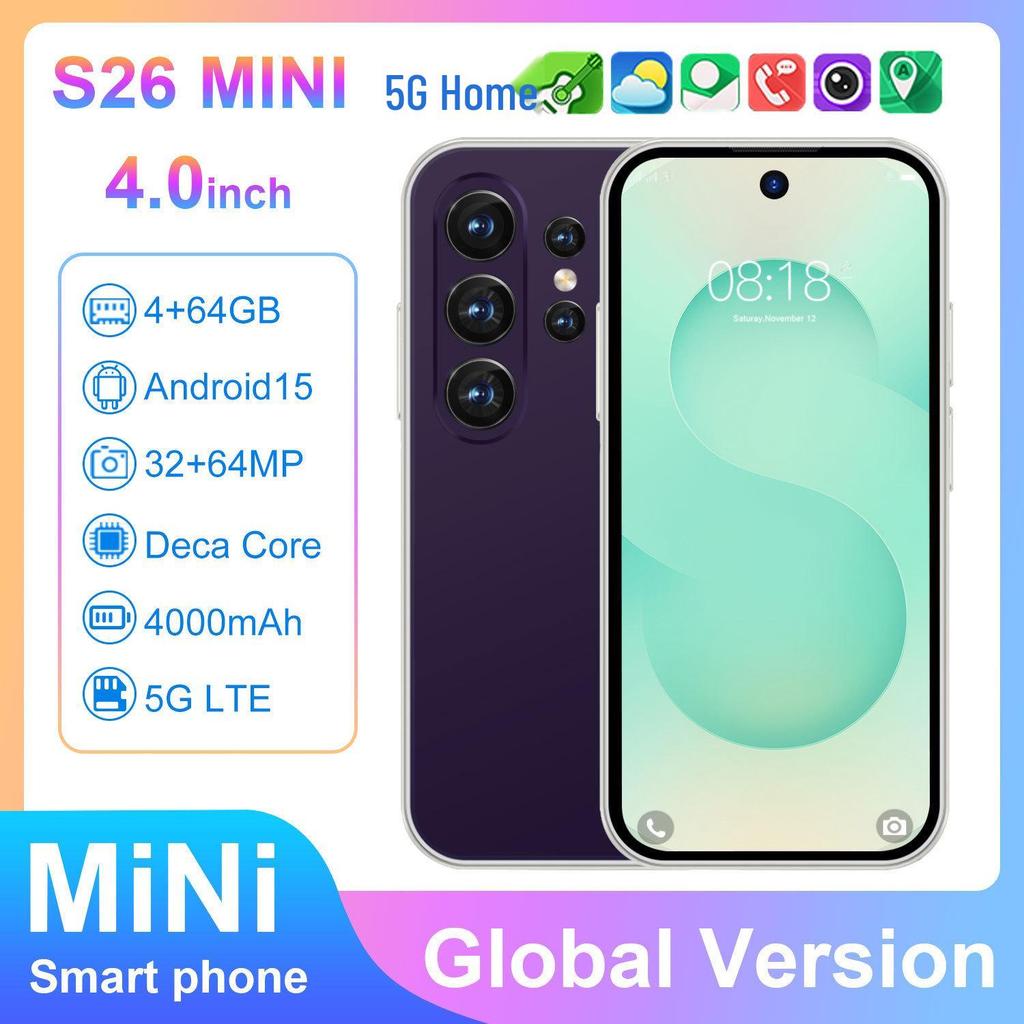 S26 Мини-мобильный телефон 4+64ГБ Android 4-дюймовый смартфон