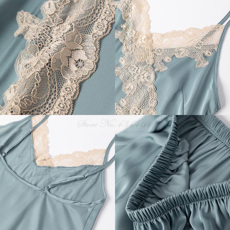 Пижамный комплект, одежда для отдыха, кружевной свадебный банный халат, шорты, костюм, сексуальная женская одежда для сна, летние атласные пижамы, домашняя одежда