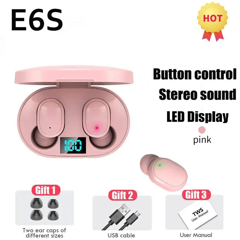 TWS E6S Bluetooth-наушники Беспроводная Bluetooth-гарнитура Гарнитура с шумоподавлением и микрофоном Наушники для Huawei