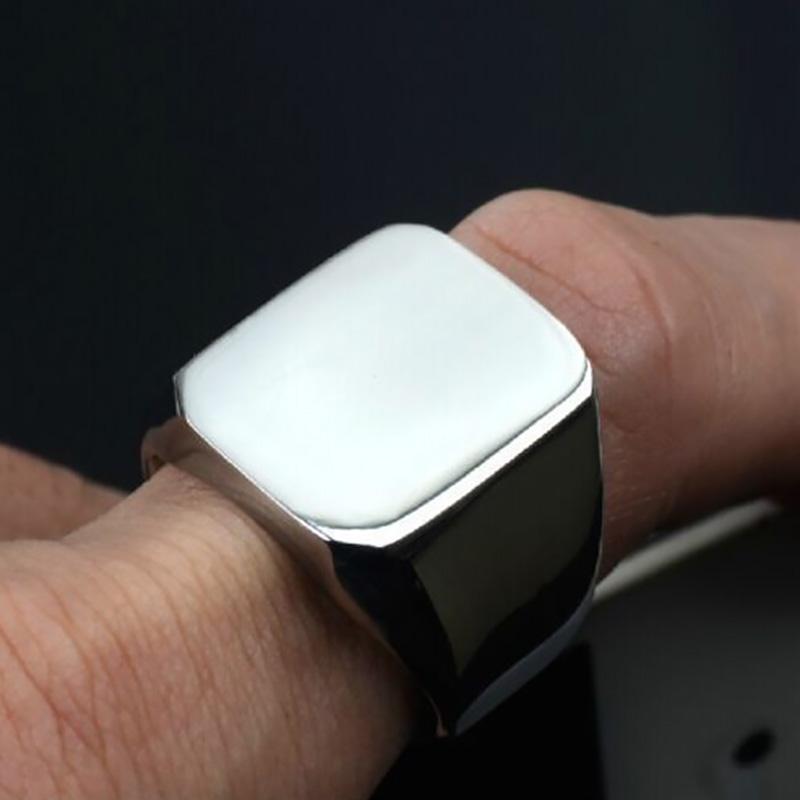 Мужское ювелирное кольцо, простые кольца из нержавеющей стали, цельное полированное классическое модное обручальное кольцо