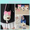 Cute Girl Wool Knit Crossbody Bag With Breathable Animal Pattern For Daily Use