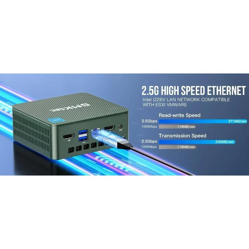 Мини-ПК GMKTec G3 plus N150 Barebone Windows 11 pro 8 ГБ DDR4 256 ГБ NVMe SSD WiFi 6 BT 5.2 Двойной экран Дисплей Офисный компьютер