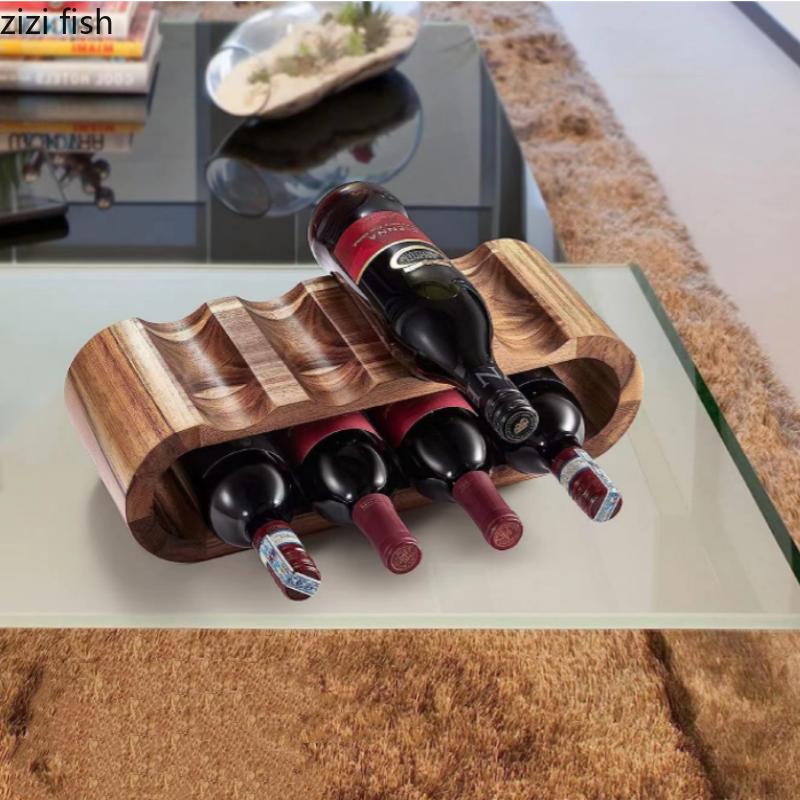 Деревянные стеллажи для хранения Двухэтажный стеллаж для красного вина Витрины Витрины Держатель для хранения вина Органайзеры для хранения Домашняя полка