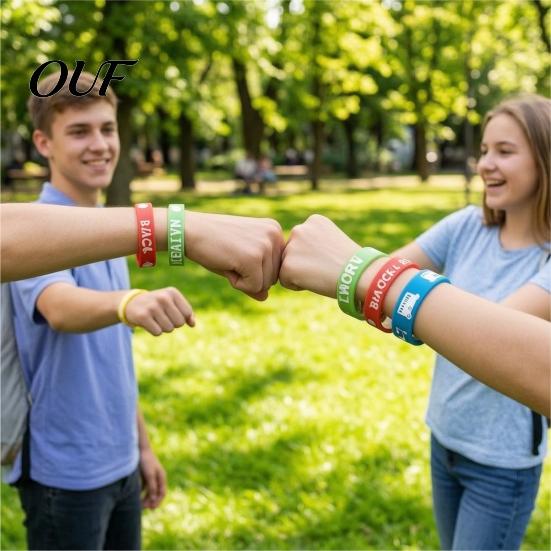 Silicone Wrist Bands for Campus Events 6 Pcs Welcome Back to School Bracelets, First Day of Interactive Props Functions Wristbands Students,