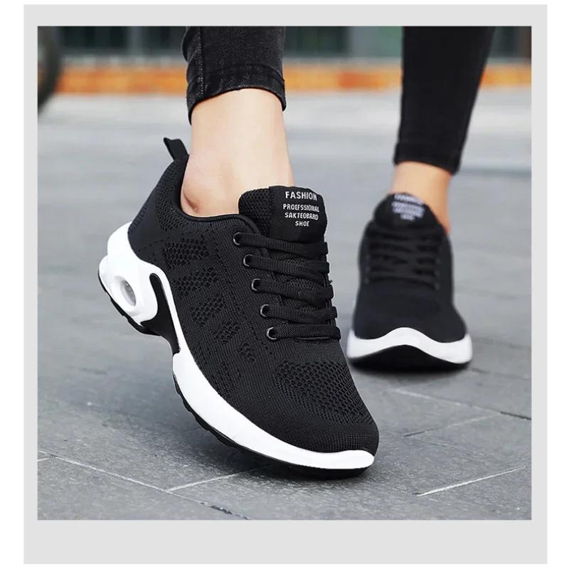 Новые осенние женские сетчатые туфли Уличные нескользящие кроссовки Повседневная удобная спортивная обувь Модная женская обувь больших размеров Zapatos