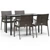 5 Piece Outdoor Dining Set with Cushions Poly Rattan and Steel