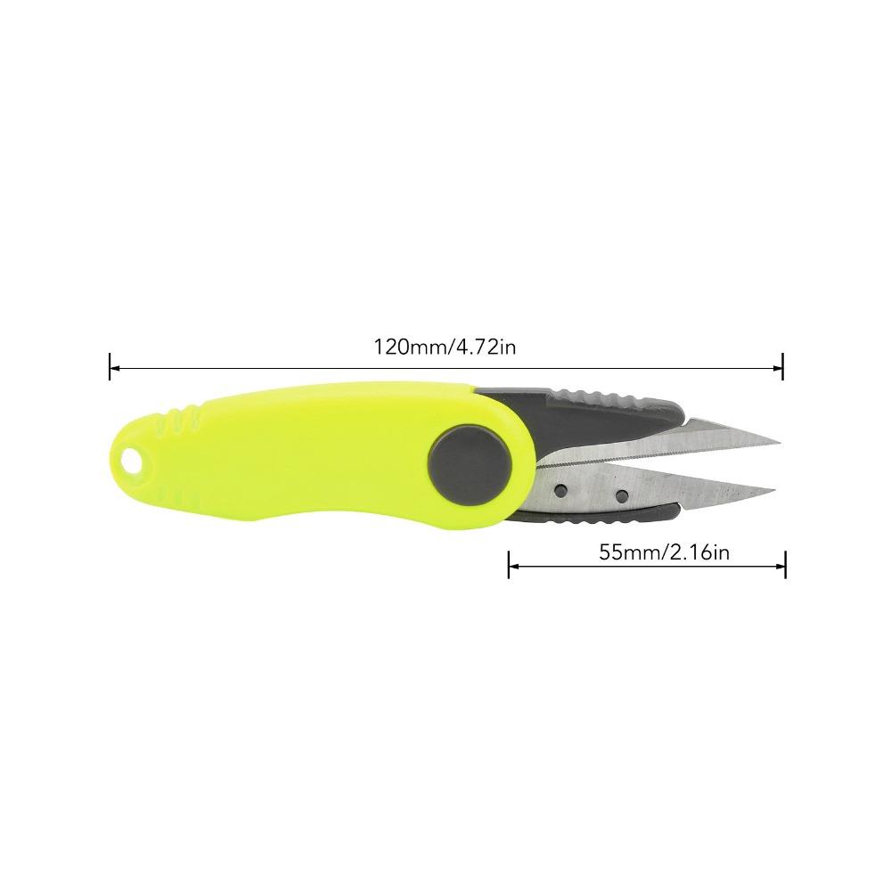 ABS Mini Badminton Line Scissors Carbon Steel Folding Shrimp Shaped Scissors Fluorescent Yellow Orange Line Cutter