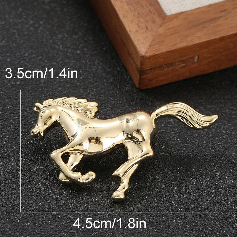1Pc Zinc Alloy Fresh Metal Brooch Gift Cloth Decoration Exquisite Horse Brooch