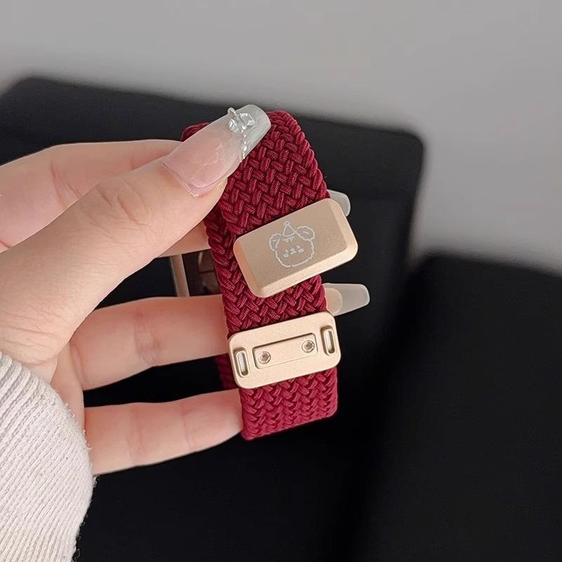 Music bear nylon woven magnetic strap for Apple S11 watch applewatchs1098SE cute wristband