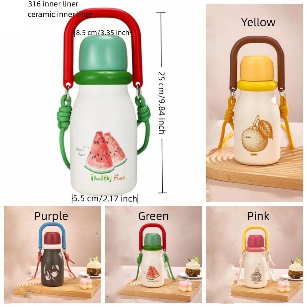 Double Drink Straw Stainless Steel Thermal Bottles Leak Proof Travel Thermal Cup Birthday Gifts