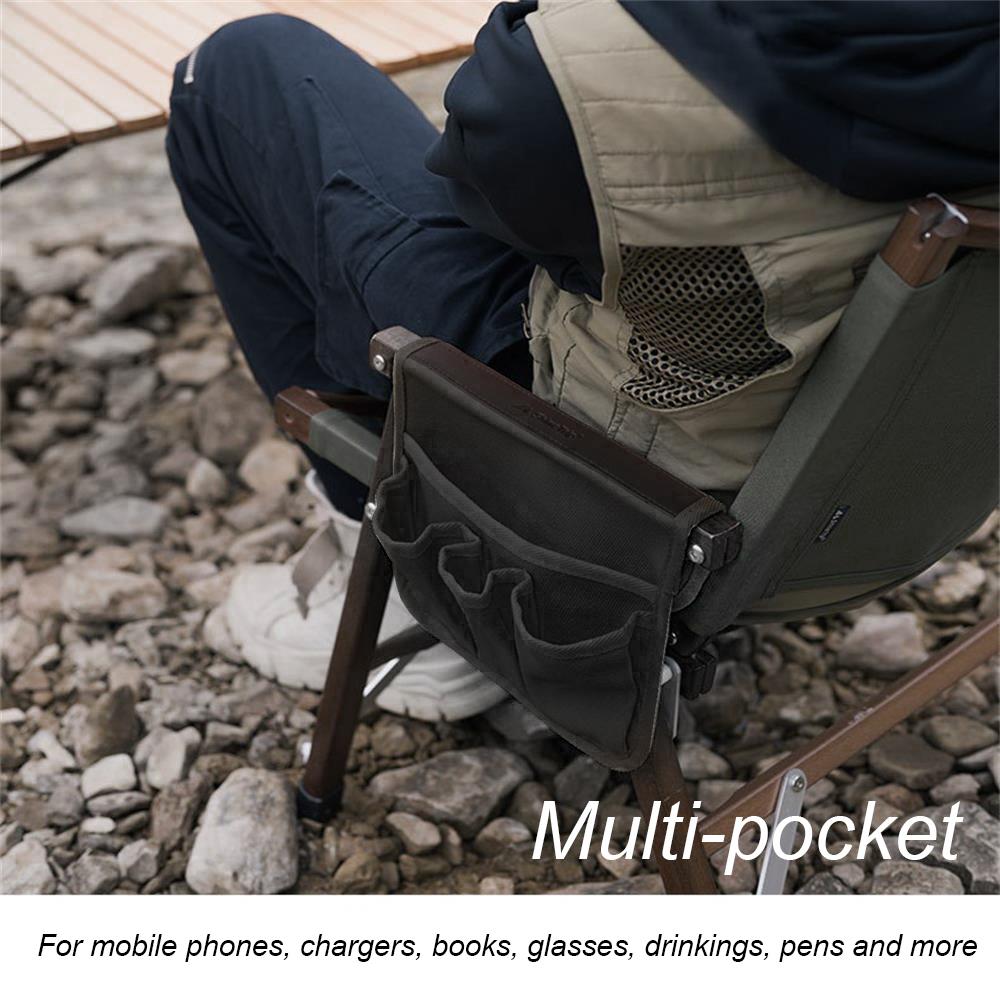 Многокарманный стул, боковая подвесная сумка, холст, подвесной органайзер рядом с сумкой для хранения кемпингового стола
