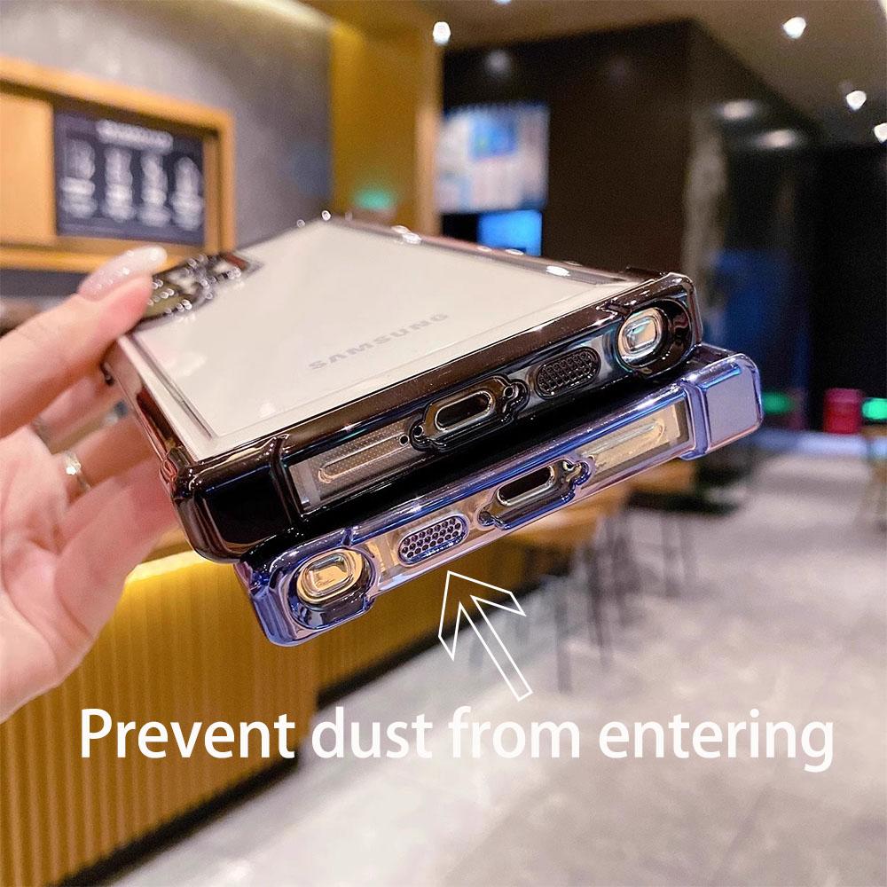 Роскошный Прозрачный Покрытие Ударопрочный Чехол для Samsung Galaxy S24 S23 FE S22 S21 S20 Plus Note10 20 Ultra Жесткий Бронированный Чехол