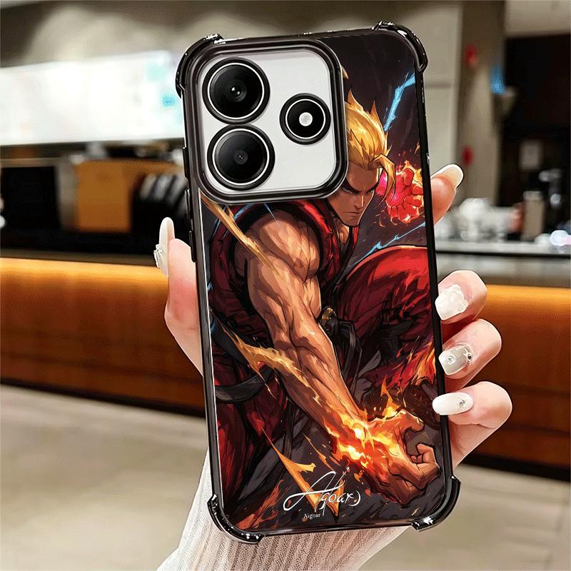 Мягкий чехол S-Street F-Fighters для Xiaomi Redmi Note 14 15 Pro Plus 13 12 11S 11T 5G 10 9S 9 С покрытием Защита от падения Fundas