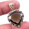 Natural Smoky Quartz 925 Solid Sterling Silver TwoTone Gift Pendant 1.25" S1q29