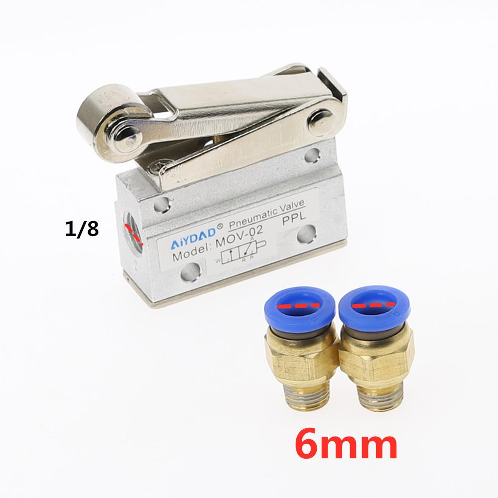 MOV-02 PT 1/8"Female Thread 3 Position 2 Way Pneumatic Mechanical Valve MOV-321 Reversing Valve Roller Hand Manual Valves