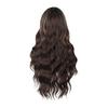 Женский длинный вьющийся парик, средняя часть, натуральные шелковистые термостойкие высокотемпературные волокна, передняя часть шнурка, волнистые черные коричневые синтетические волосы
