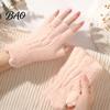 Comfortable Typing Gloves for Cold Days Vintage Jacquard Knit Women, Thickened Thermal Half Finger Touchscreen Compatible Winter Mittens with Elastic