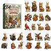 Christmas Tree Decor 24 Days Advent Calendar 2026, 2D Acrylic Reading Cats/Dogs/Forest Animals for Boys Ornament Countdown Calendar, Cute Pet Pendants